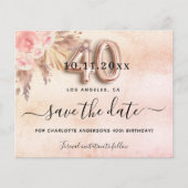 40th誕生日パンパバラ日付カードを保存 (正面)