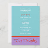 40th誕生日パーティの招待状40キャンドル 招待状 (裏面)