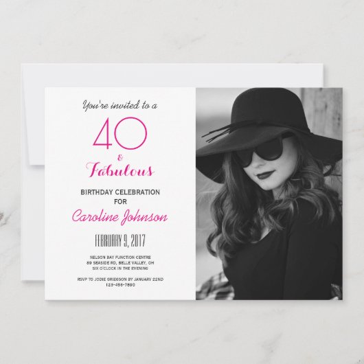 40th誕生日パーティの招待状- 40と素晴らしい 招待状 (正面)