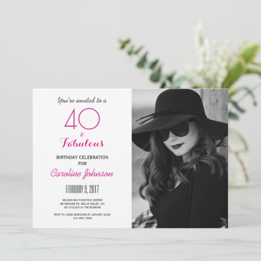 40th誕生日パーティの招待状- 40と素晴らしい 招待状 (スタンド正面)