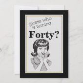 40th誕生日パーティーおもしろいファブ女性誕生日 招待状 (正面)