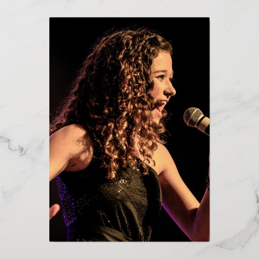 40th誕生日パーティーほこりっぽいピンクの金ゴールドフォイル写真 箔招待状 (裏面)