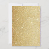 40th誕生日パーティーエレガントブラック&金ゴールドグリッター 招待状 (裏面)