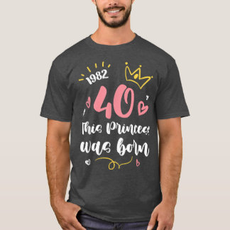40th誕生日パーティーケーキクラウン童話プリンセス tシャツ