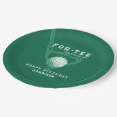 40th誕生日パーティーゴルフテーマ名モダン緑 ペーパープレート (アングル)