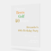 40th誕生日パーティーゴルフ応援ビーズウェルカムサイン アクリルサイン (傾斜)