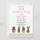 40th誕生日パーティーサボテン招待状18th 21st 30th 招待状 (正面)