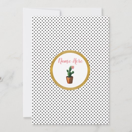 40th誕生日パーティーサボテン招待状18th 21st 30th 招待状 (裏面)