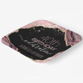 40th誕生日パーティーストーンと金ゴールド紙プレート ペーパープレート (傾斜あり)