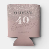 40th誕生日パーティーバラ金ゴールドグリッター 缶クーラー (裏面)