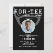 40th誕生日パーティーフォトゴモダンルフブラック 招待状 (正面)