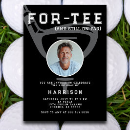 40th誕生日パーティーフォトゴモダンルフブラック 招待状