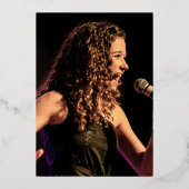 40th誕生日パーティーブラックと金ゴールドフォイル写真フォイル 箔招待状 (裏面)