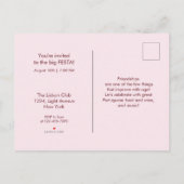 40th誕生日パーティーリスボンブリッジat sunset インビテーションポストカード (裏面)