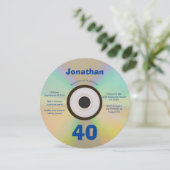 40th誕生日パーティーレトロ90s音楽テーマフェイクCD 招待状 (スタンド正面)