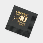 40th誕生日パーティー応援シャンパングラス 箔ナプキン (左)