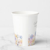 40th誕生日パーティー水彩フローラカスタム 紙コップ (右)