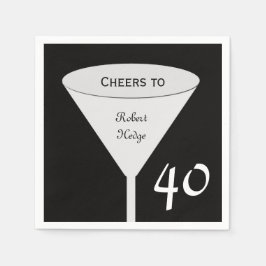 40th誕生日パーティー紙ナプキンス スタンダードカクテルナプキン
