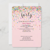 40th誕生日パーティー紙吹雪招待状 招待状 (正面)