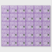 40th誕生日パープルカスタム4つのO写真 ラッピングペーパー (フラット)