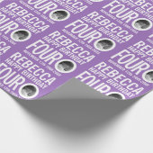 40th誕生日パープルカスタム4つのO写真 ラッピングペーパー (角)