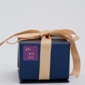 40th誕生日パープル金ゴールドhello 40ネームスクリプト スクエアシール