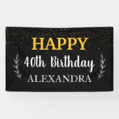 40th誕生日ビニールバナー、3' x 5' 横断幕 (横)