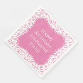 40th誕生日ピンク/白ランダムパターン40 (コーナー)