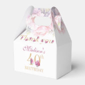 40th誕生日ピーニーズピンク金ゴールドカスタムグリッター フェイバーボックス (正面サイド)