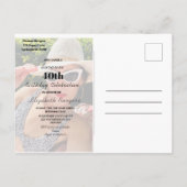 40th誕生日フォトフレームモダンシック ポストカード (裏面)