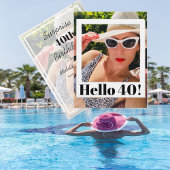 40th誕生日フォトフレームモダンシック 招待状