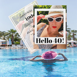 40th誕生日フォトフレームモダンシック 招待状