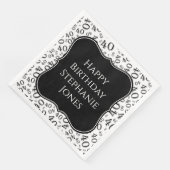 40th誕生日ブラック/ホワイトランダムパターン40 (コーナー)