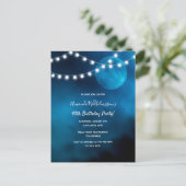 40th誕生日ブルームーンライトストリング招待 ポストカード (スタンド正面)