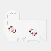 40th誕生日ホワイトフローラル幾何学的なブルゴーニュ フェイバーボックス (折り畳みなし)