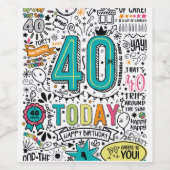 40th誕生日ラベル ワインラベル (シングルラベル)