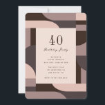 40th誕生日レトロアーチズ招待状 招待状<br><div class="desc">レトロと洗練されたデザインは、アーチと形状を持つ60sヴィンテージパターンを特徴とする。</div>
