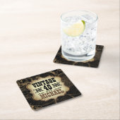 40th誕生日ヴィンテージテーマブラックパーティー スクエアペーパーコースター (インサイチュ)