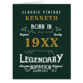 40th誕生日ヴィンテージ緑の金ゴールド追加の名前の年 (正面)