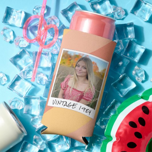 40th誕生日ヴィンテージ1984ストライプのクーラーボックス スリム缶クーラー (インサイチュ 夏)