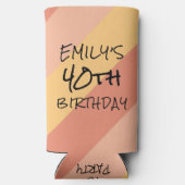 40th誕生日ヴィンテージ1984ストライプのクーラーボックス スリム缶クーラー (裏面)