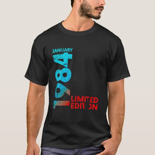 40th誕生日ヴィンテージ1984年1月40年メンズウォム tシャツ (正面)