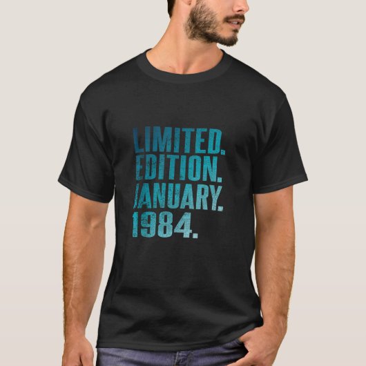 40th誕生日ヴィンテージ1984年1月40年メンズウォム tシャツ (正面)