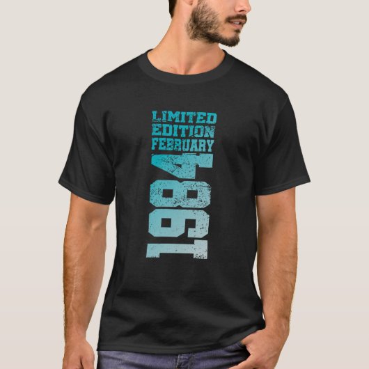 40th誕生日ヴィンテージ1984年2月40年の男性を見る tシャツ (正面)