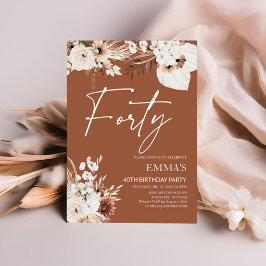 40th誕生日招待状テラコッタボホパンパス 招待状