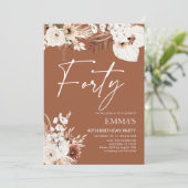 40th誕生日招待状テラコッタボホパンパス 招待状 (スタンド正面)