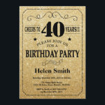 40th誕生日招待状ブラック&金ゴールドグリッター 招待状<br><div class="desc">40th誕生日招待状ブラックと金ゴールドグリッタータイポグラフィ。黒と金ゴールドのグリッターの背景大人誕生日。男性または女性誕生日。キッズボーイまたはガールレディ10代のティーンエイジ招待状。13日15日18日20日21日30日50日70日80日90日100日。任意の年齢さらにカスタマイクリックズを行う場合はカスタマイズ、「IT」ボタンをクリックし、このテンプレートを変更するために当社のデザインツールを使用する。</div>