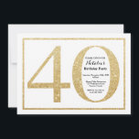 40th誕生日招待状金ゴールドグリッター 招待状<br><div class="desc">40歳の誕生日招待状。金ゴールドグリッター誕生日パーティー招待状白い背景。サプライズ誕生日。大人誕生日。男性または女性の日バッシュパーティー。さらにカスタマイクリックズを行う場合はカスタマイズ、「IT」ボタンをクリックし、このテンプレートを変更するために当社のデザインツールを使用する。</div>