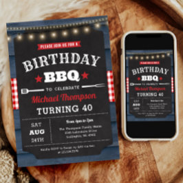 40th誕生日招待状 – バーベキューパーティー 招待状