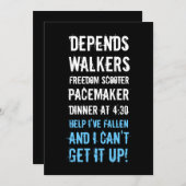 40th誕生日招待状- Geezer 招待状 (正面/裏面)